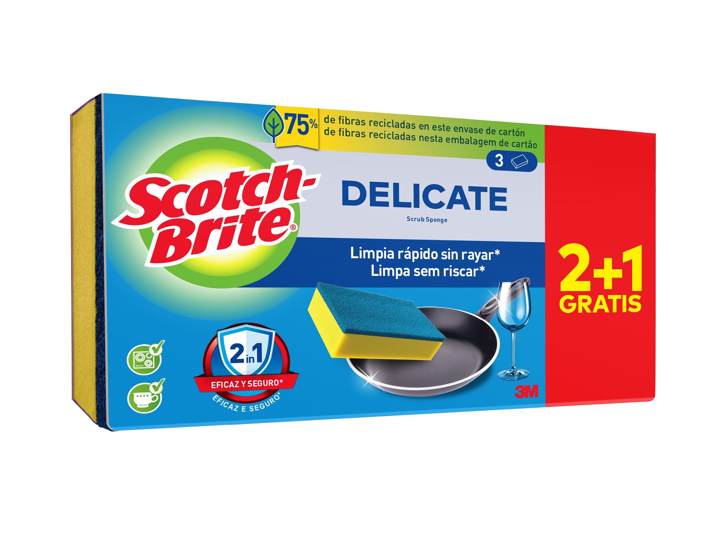 ESFREG&Atilde;O SCOTCH BRITE AZUL 2+1 image number 1