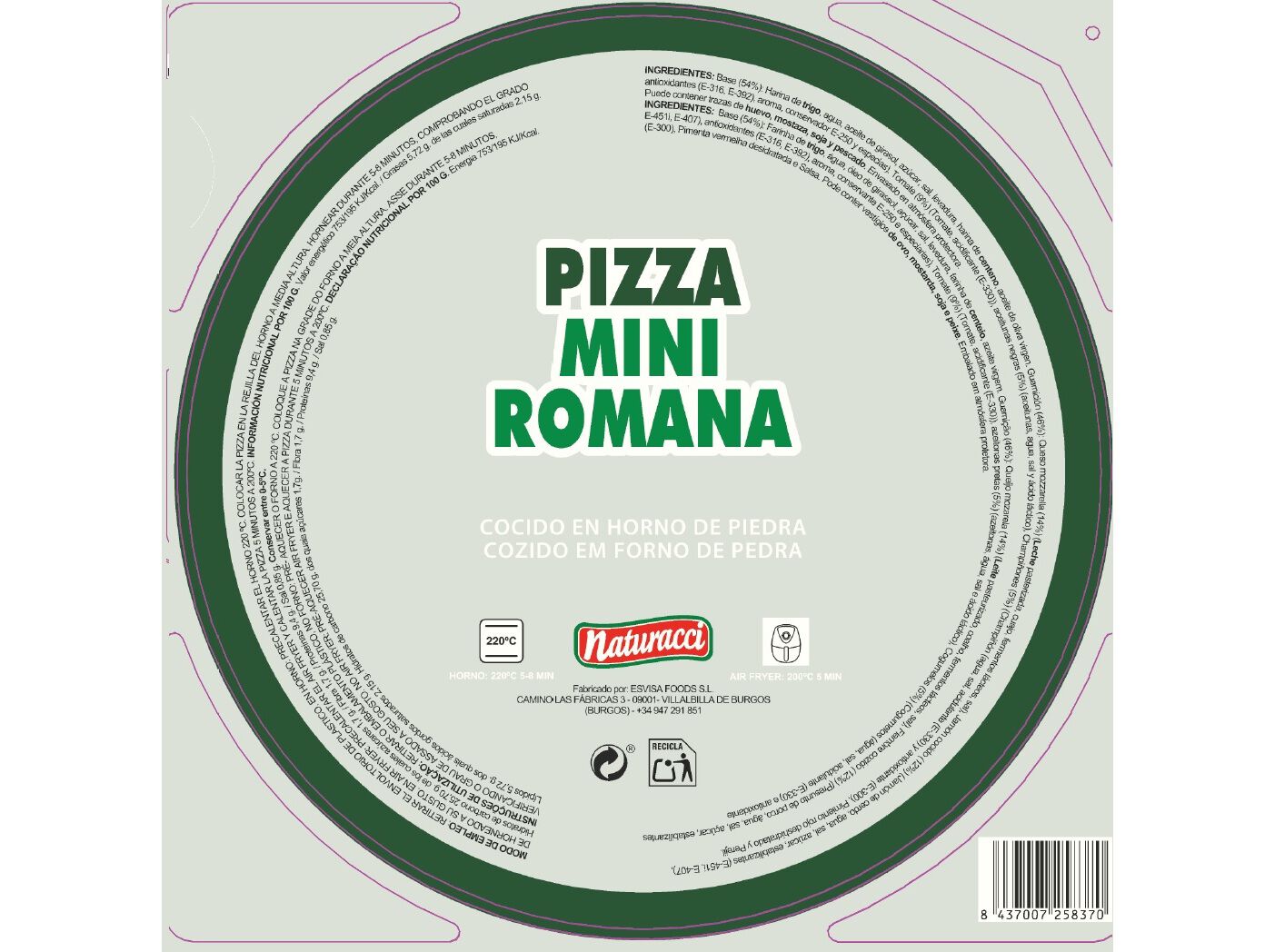 PIZZA NATURACCI ROMANA 2X210GR image number 1
