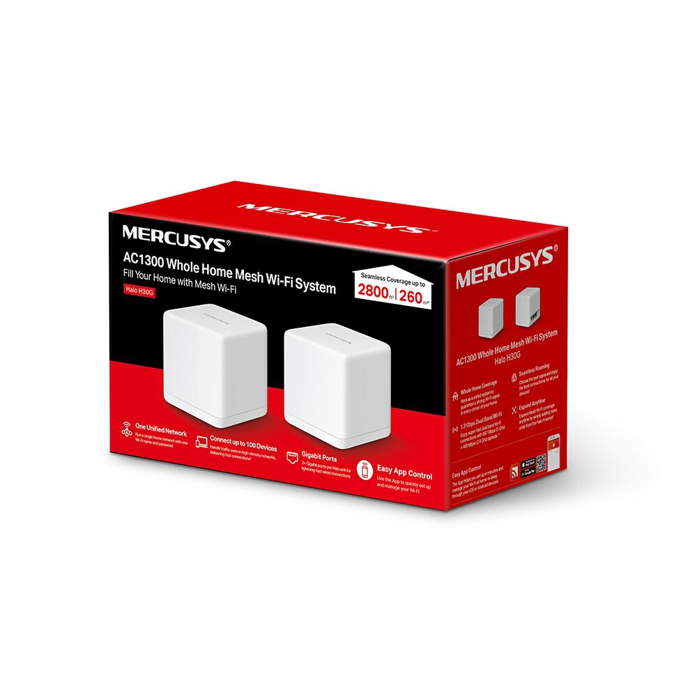 SISTEMA MESH WIFI MERCUSYS AC 1300 HALO H30G(2-PACK) image number 4