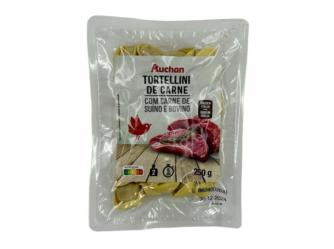 TORTELLINI AUCHAN RECHEADO COM CARNE 250G image number 0