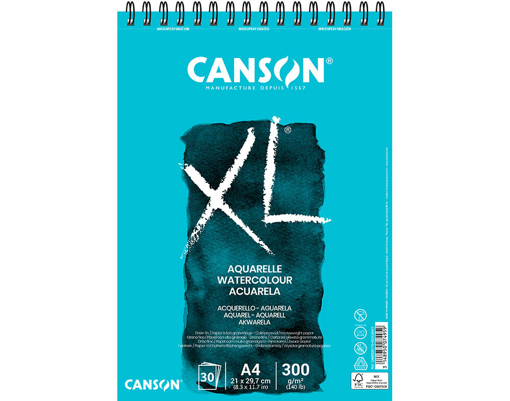 BLOCO DESENHO AQUARELA ESPIRAL CANSON XL A3 AQUARELLE 30 FOLHAS image number 0