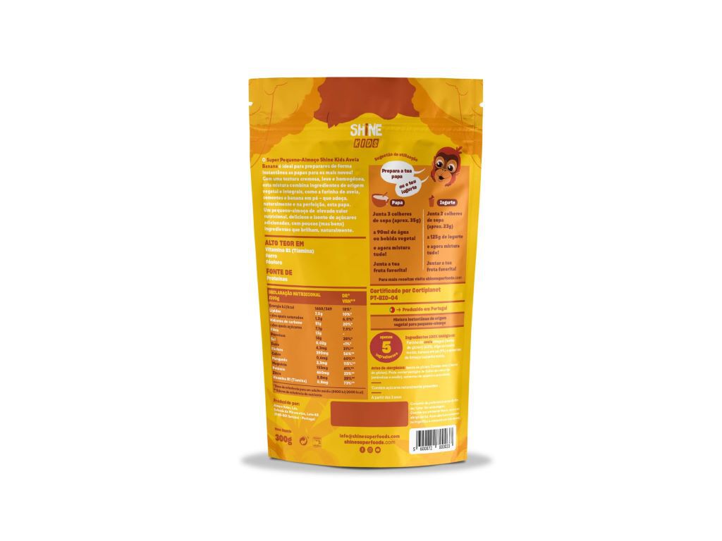 MIX PEQUENO ALMO&Ccedil;O SHINE KIDS BANANA BIO 300G image number 1