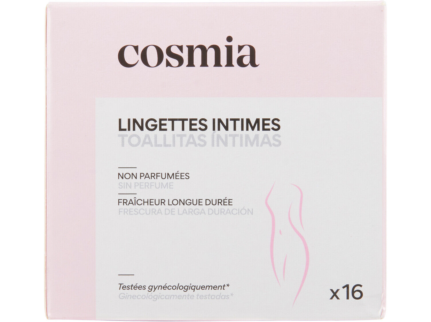 TOALHITAS &Iacute;NTIMAS COSMIA CALMANTE INDIVIDUAL 16UN