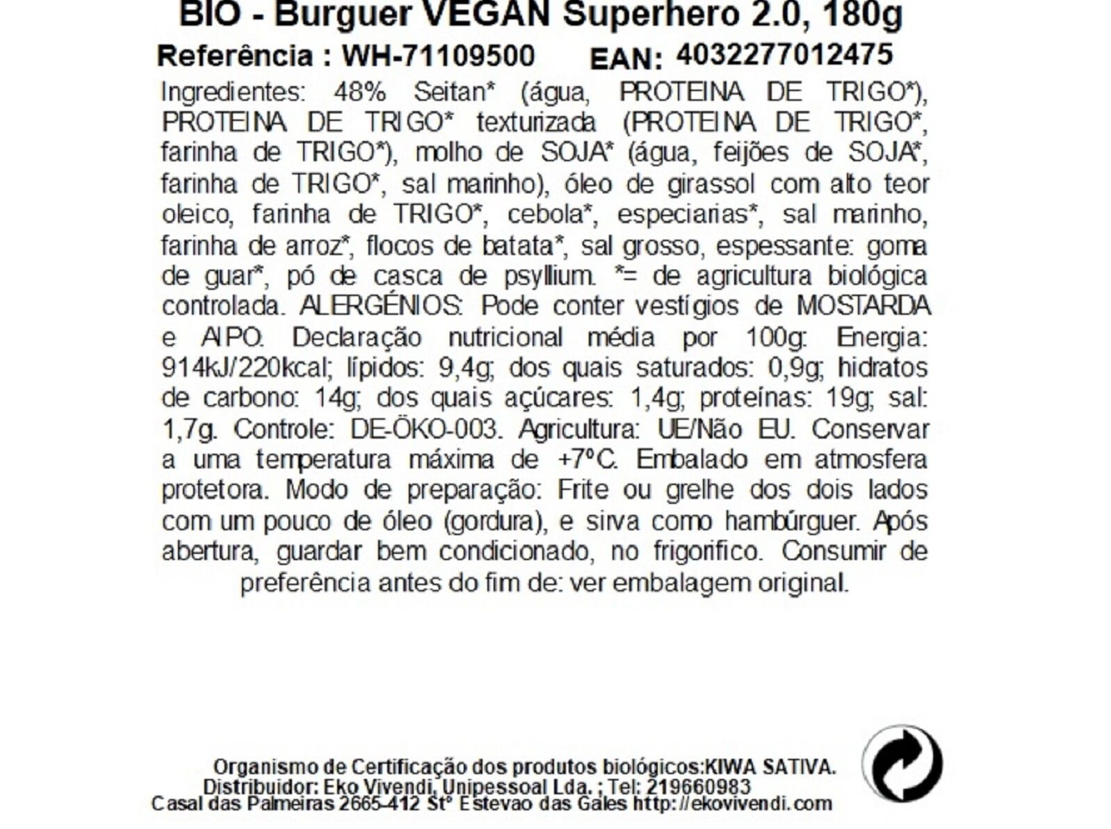 HAMB&Uacute;RGUER WHEATY SUPER HERO VEGAN 180G image number 1