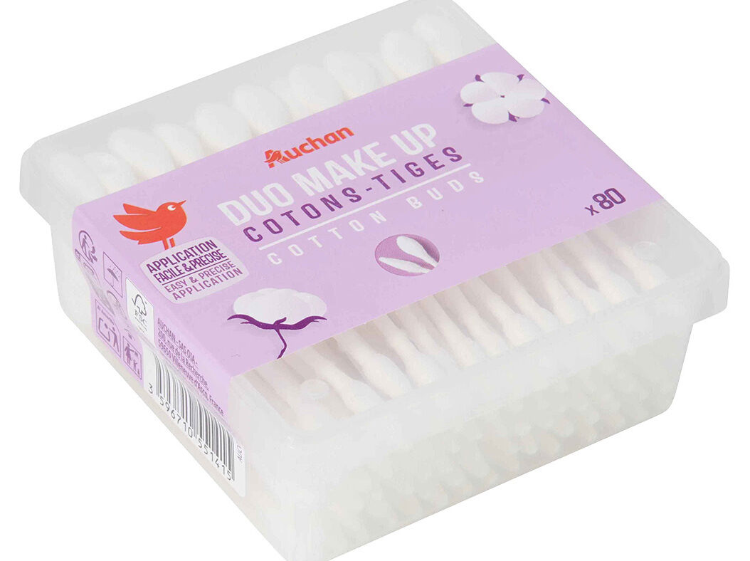 COTONETES AUCHAN DUO MAQUILHAGEM 80UN image number 1