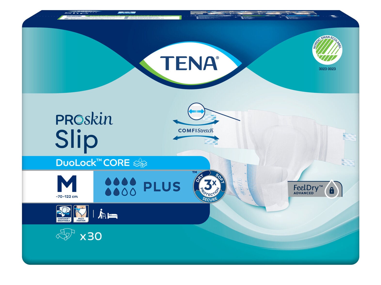 FRALDAS INCONTIN&Ecirc;NCIA TENA SLIP PLUS M&Eacute;DIO 30 UN image number 0
