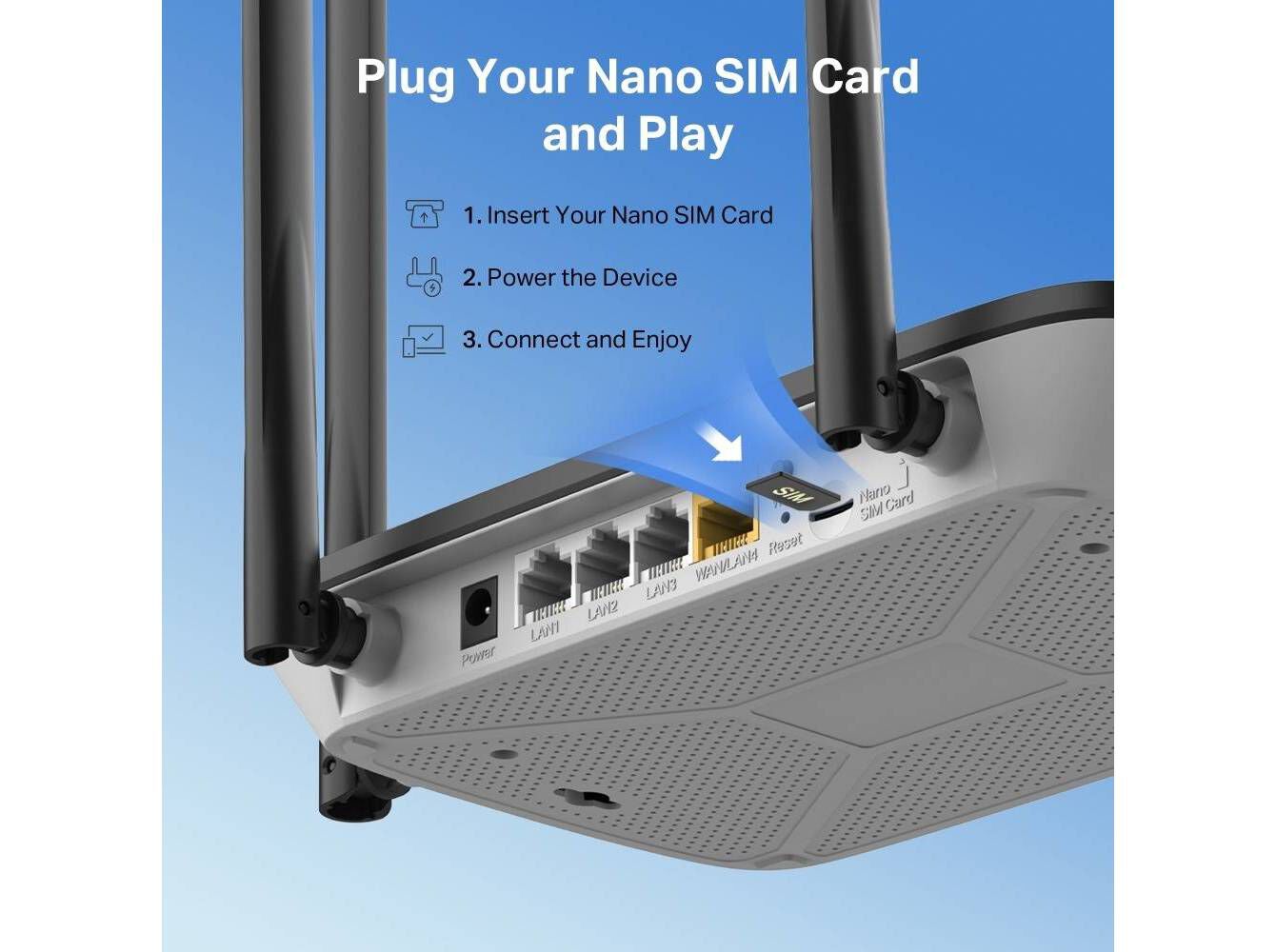 ROUTER 4G LTE MERCUSYS MB115-4G WI-FI N300 NANO SIM image number 4