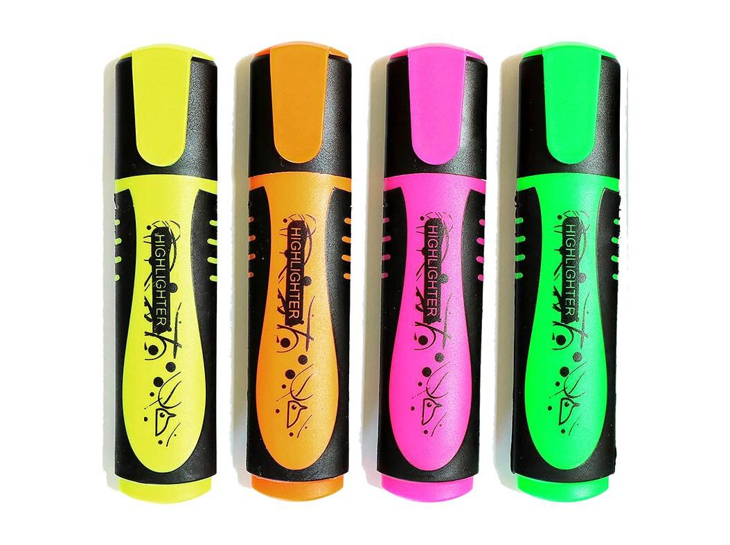 CONJUNTO DE 4 SUBLINHADORES AUCHAN FLUORESCENTE image number 2