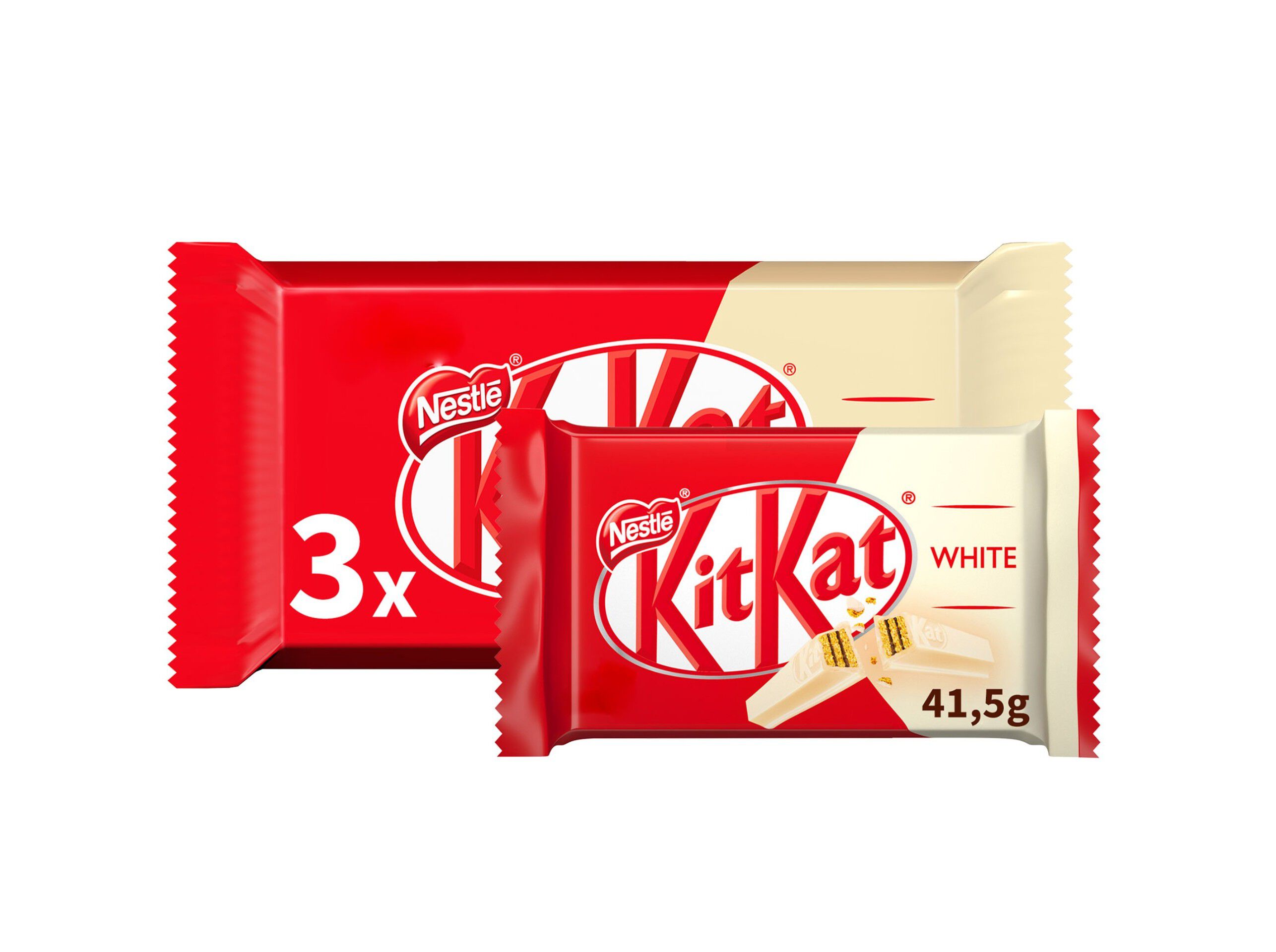SNACK DE CHOCOLATE KITKAT BRANCO 3 X 41.5 G image number 0