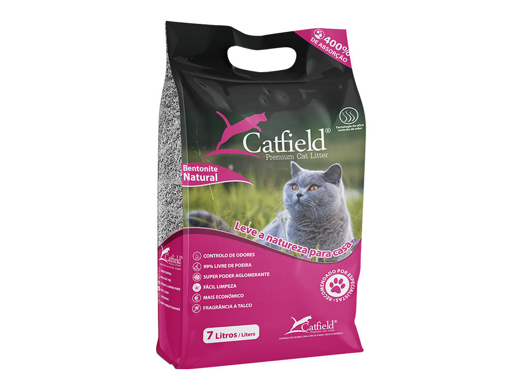 AREIA PARA GATO CATFIELD AROMA TALCO 7L