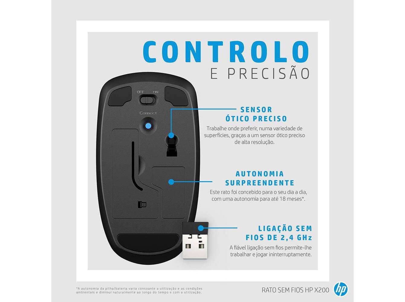 RATO SEM FIOS HP X200 PRETO image number 5