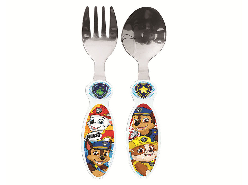 GARFO + COLHER DISNEY PATRULHA PATA INOX COM CABO PL&Aacute;STICO image number 1