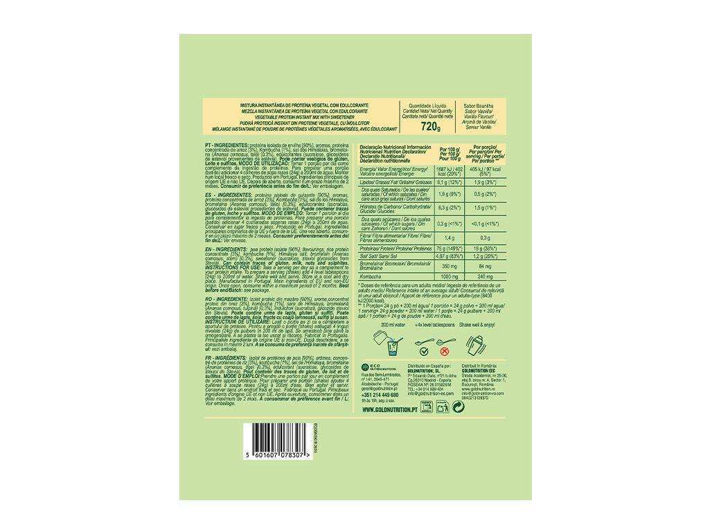V-PROTEIN GOLDNUTRITION BAUNILHA 720 G image number 1