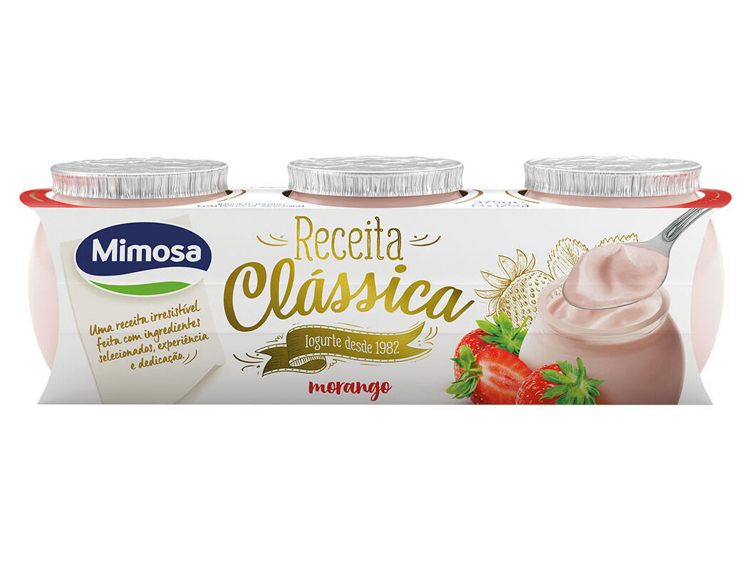 IOGURTE MIMOSA RECEITA CL&Aacute;SSICA MORANGO 3X125G image number 0