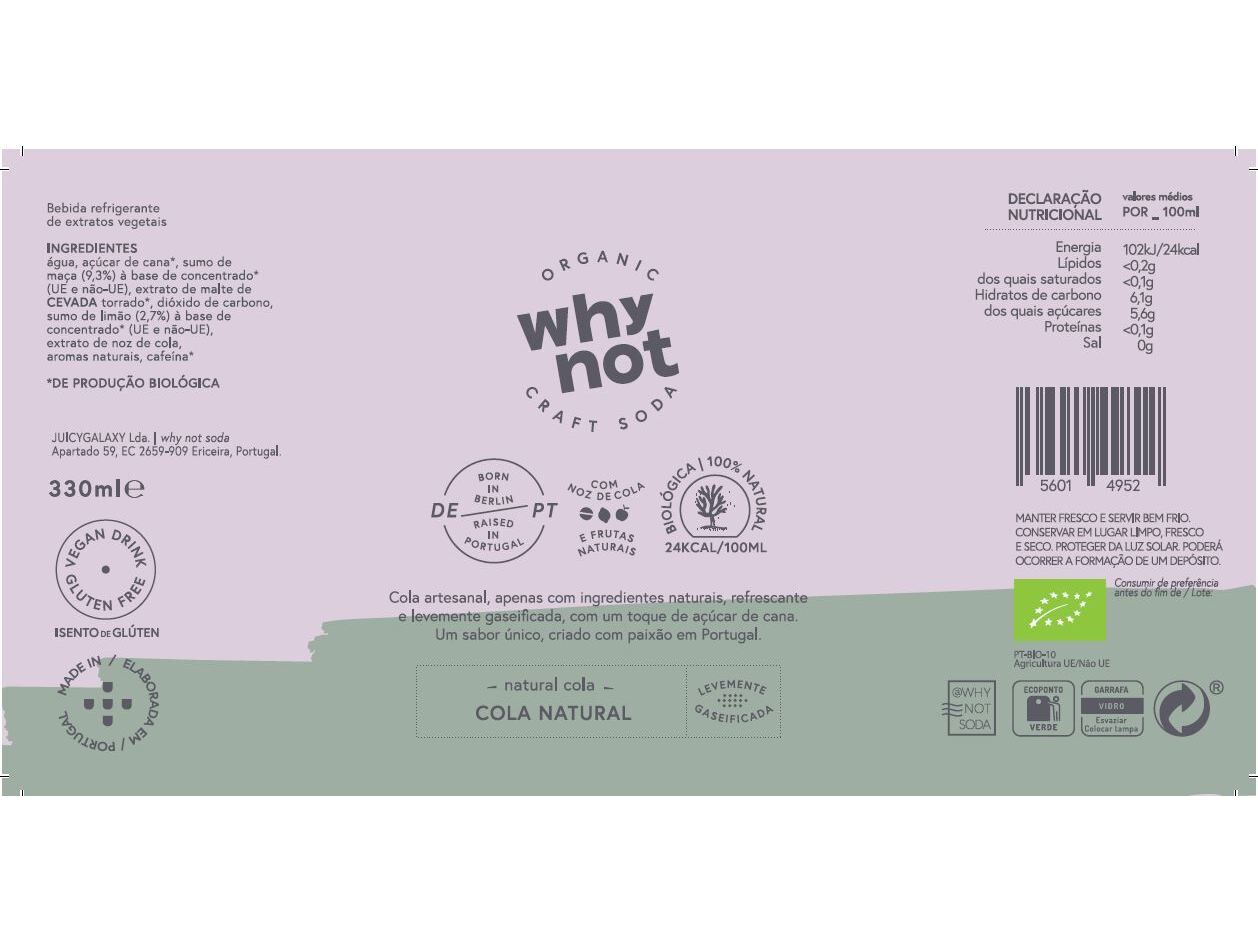 CRAFT SODA WHY NOT COLA BIO 330ML image number 1