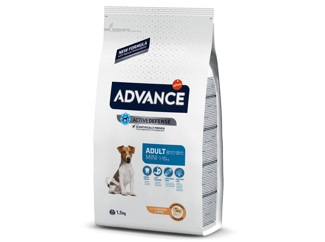 RA&Ccedil;&Atilde;O C&Atilde;O ADULTO MINI ADVANCE FRANGO/ARROZ 1.5KG* image number 0