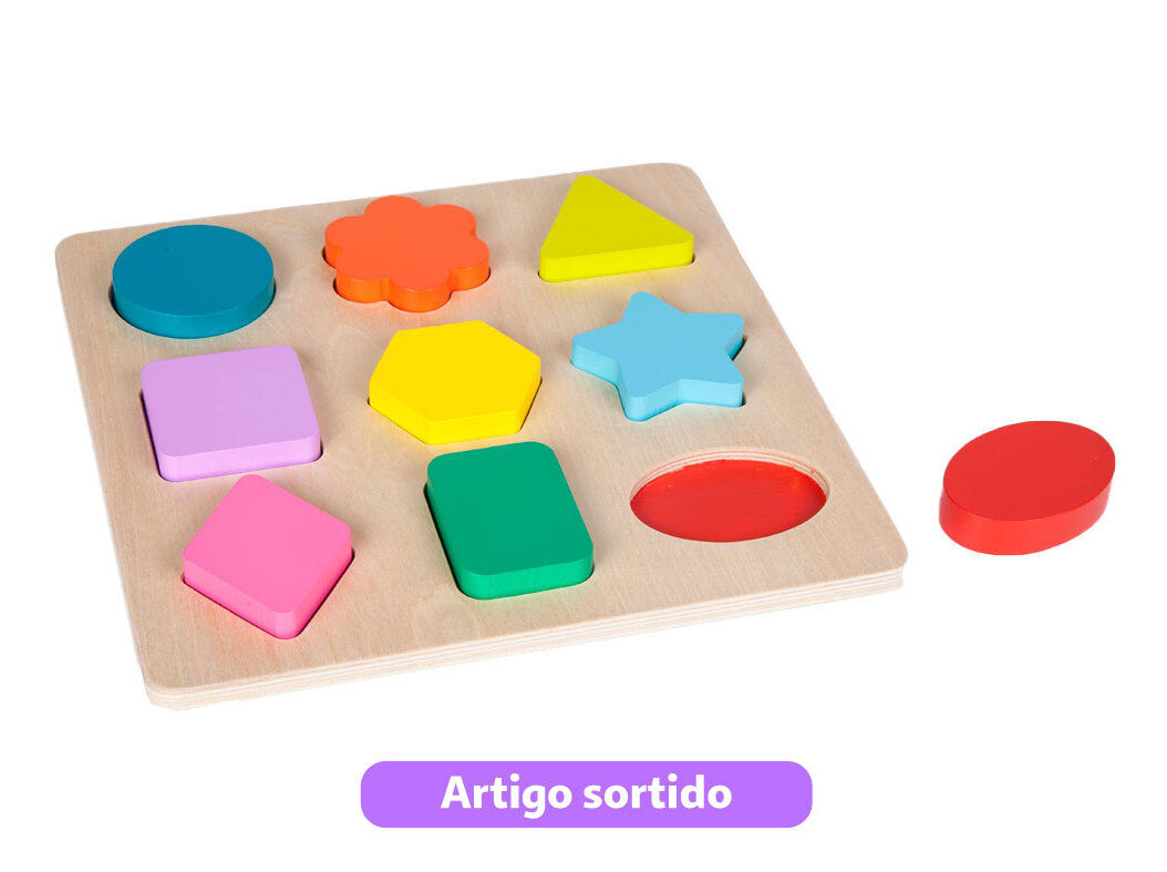 PE&Ccedil;AS DE ENCAIXE ONE TWO FUN EM MADEIRA MODELOS SORTIDOS image number 1