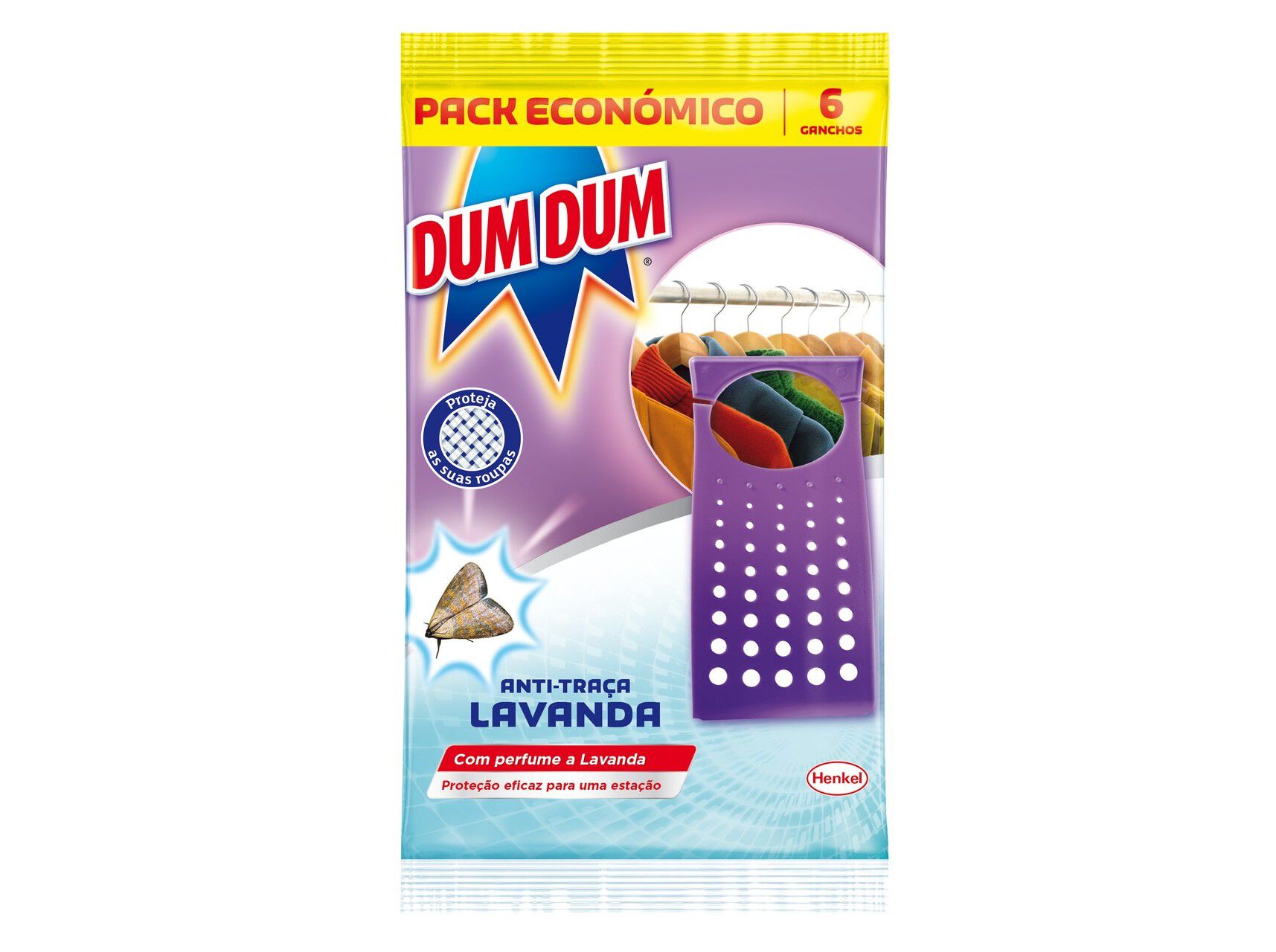 ANTITRA&Ccedil;AS DUM DUM GANCHOS LAVANDA 6UN image number 0