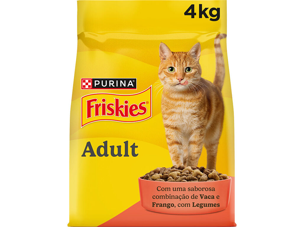 RA&Ccedil;&Atilde;O PARA GATO FRISKIES COM VACA 4KG