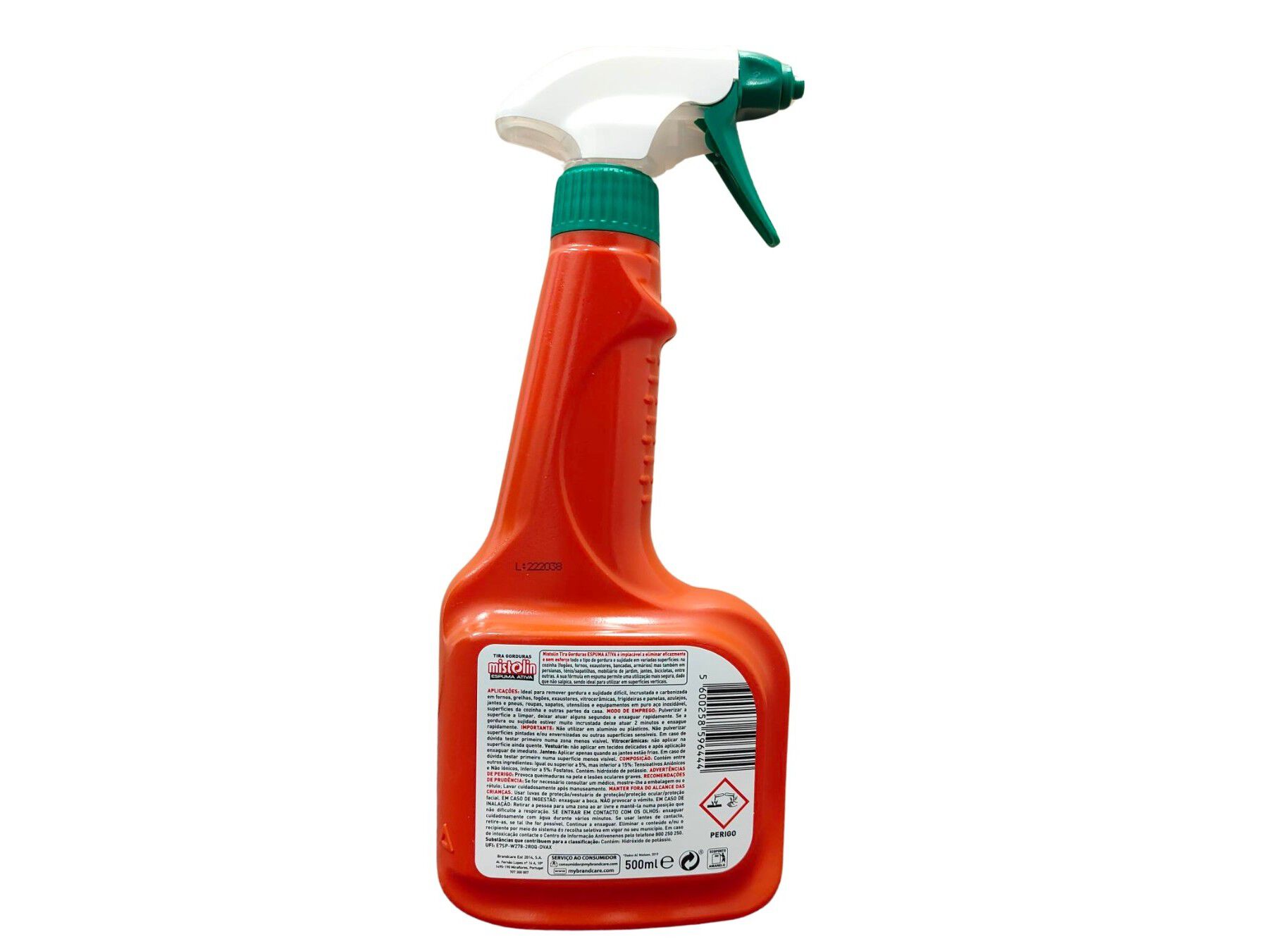 DESENGORDURANTE MISTOLIN SPRAY ESPUMA ATIVA 500ML image number 1