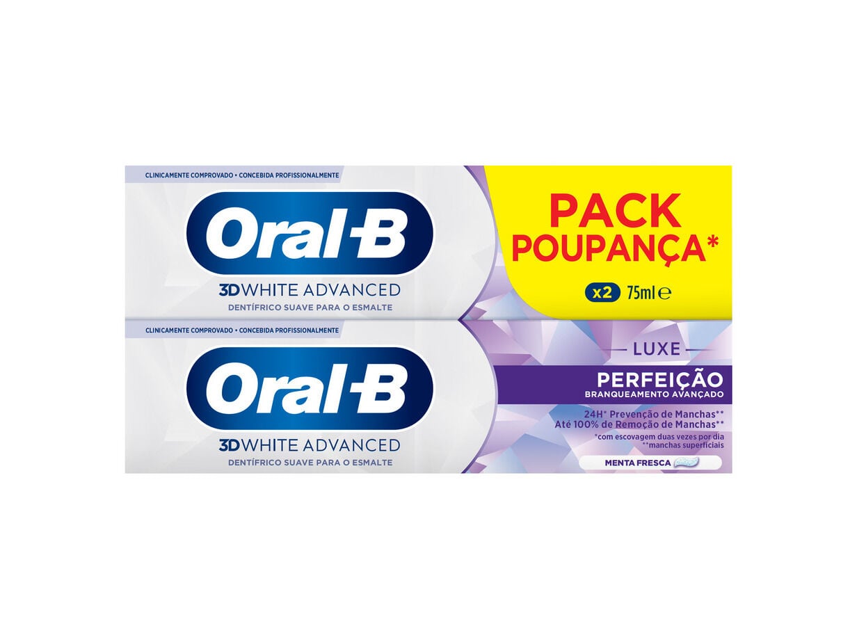 PASTA DENT&Iacute;FRICA ORAL-B 3D WHITE LUXE PERFEI&Ccedil;&Atilde;O 2X75ML image number 0