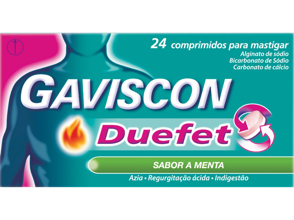 COMPRIMIDOS MASTIGAR GAVISCON DUEFET MENTA 24UN image number 0