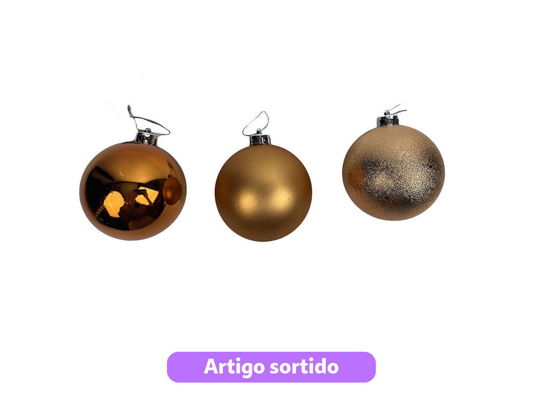 BOLA DE NATAL ACTUEL COBRE 8CM MODELOS SORTIDOS