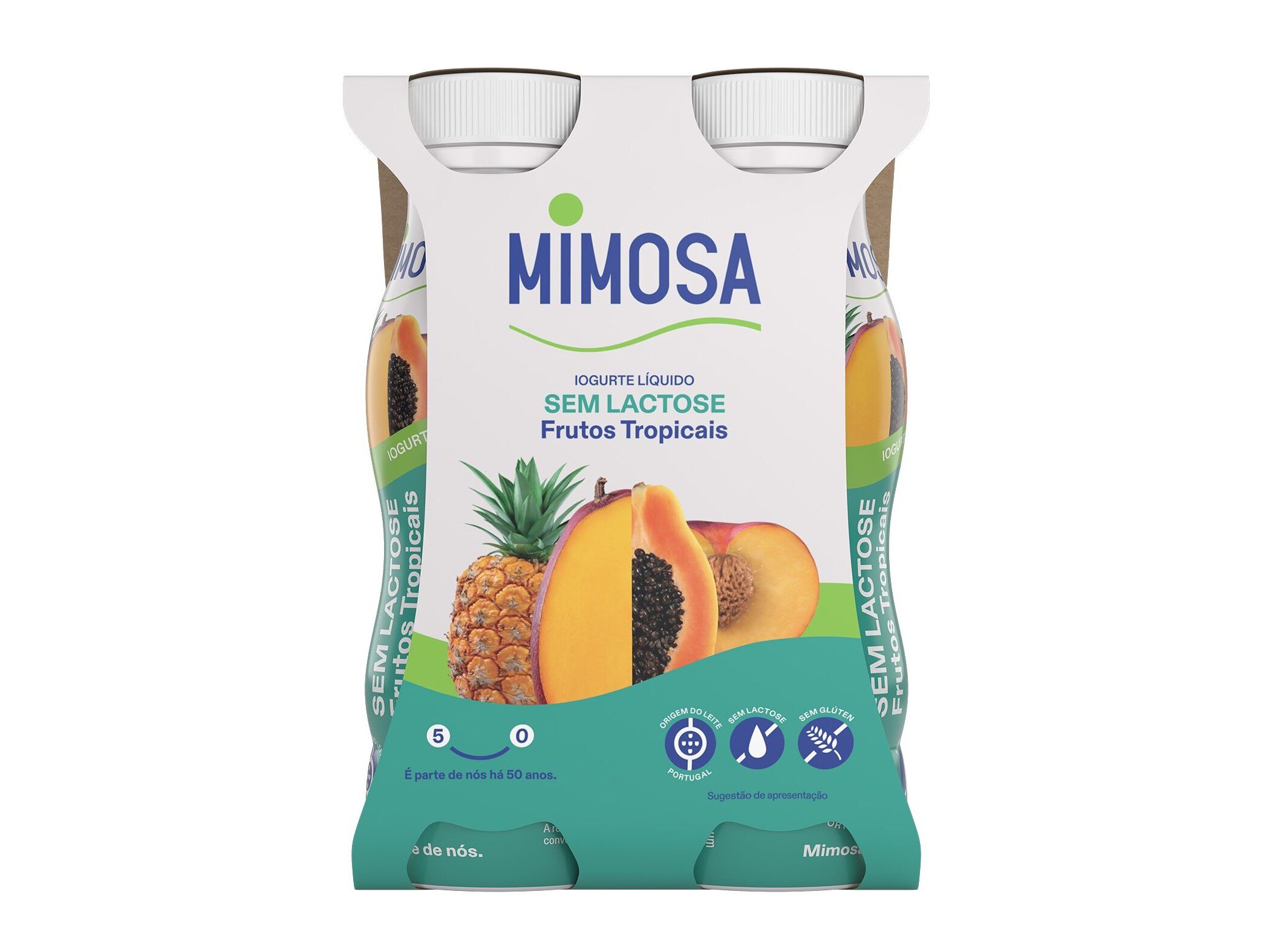 IOGURTE MIMOSA L&Iacute;QUIDO SEM LACTOSE FRUTOS TROPICAIS 4X151ML image number 1