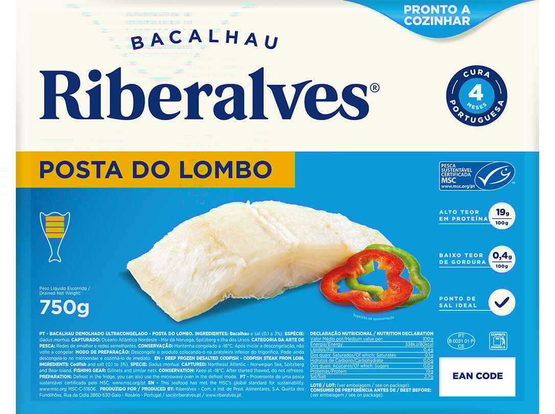 BACALHAU RIBERALVES POSTA DO LOMBO 4M MSC 750G image number 1
