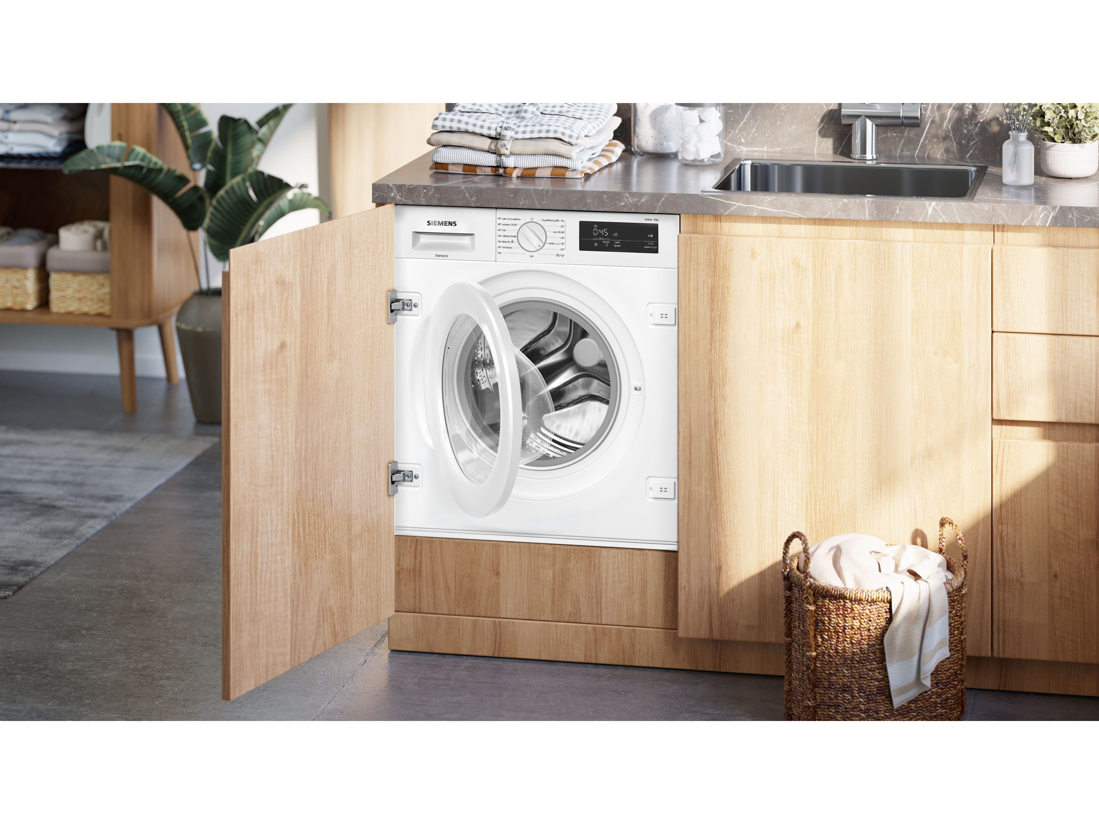 MAQUINA DE LAVAR ROUPA ENCASTRE SIEMENS WI12W327ES BRANCO 8KG C 1200RPM image number 1