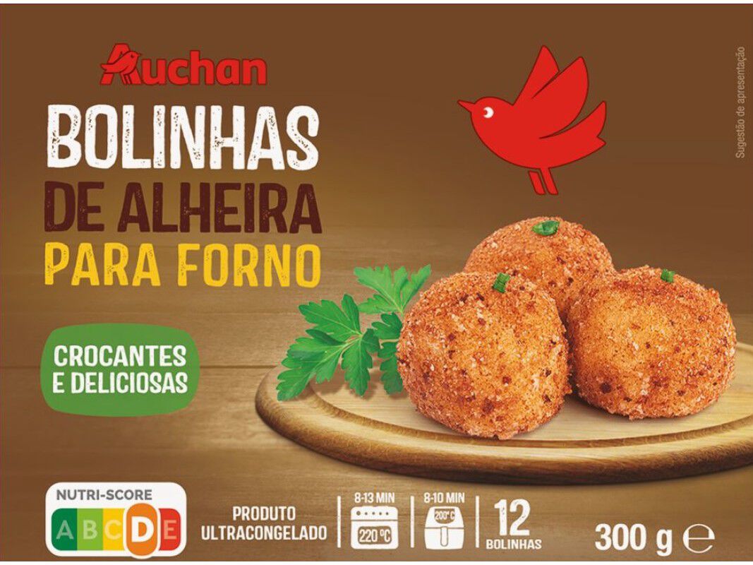 BOLINHAS DE ALHEIRA AUCHAN PARA FORNO E AIR-FRYER 12UN 300G