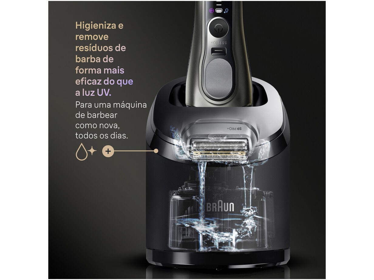 M&Aacute;QUINA DE BARBEAR BRAUN SERIES 9 PRO+ 9655CC COM CENTRO DE LIMPEZA SMARTCARE image number 4
