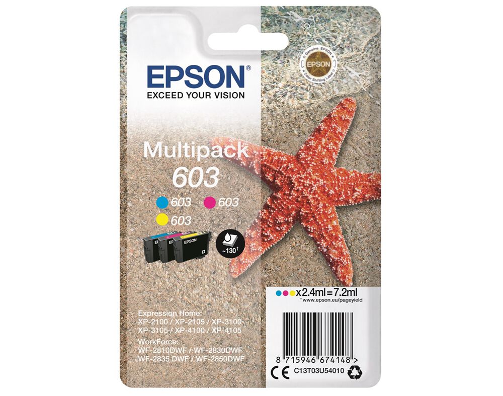 TINTEIRO ORIGINAL EPSON MULTIPACK 603 C13T03U54020 image number 0