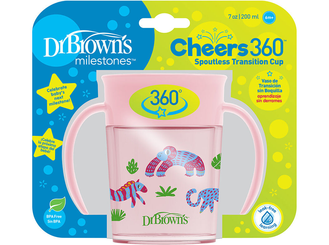 COPO TRANSI&Ccedil;&Atilde;O DR. BROWN'S 360 C/ PEGAS ROSA 200ML 1UN