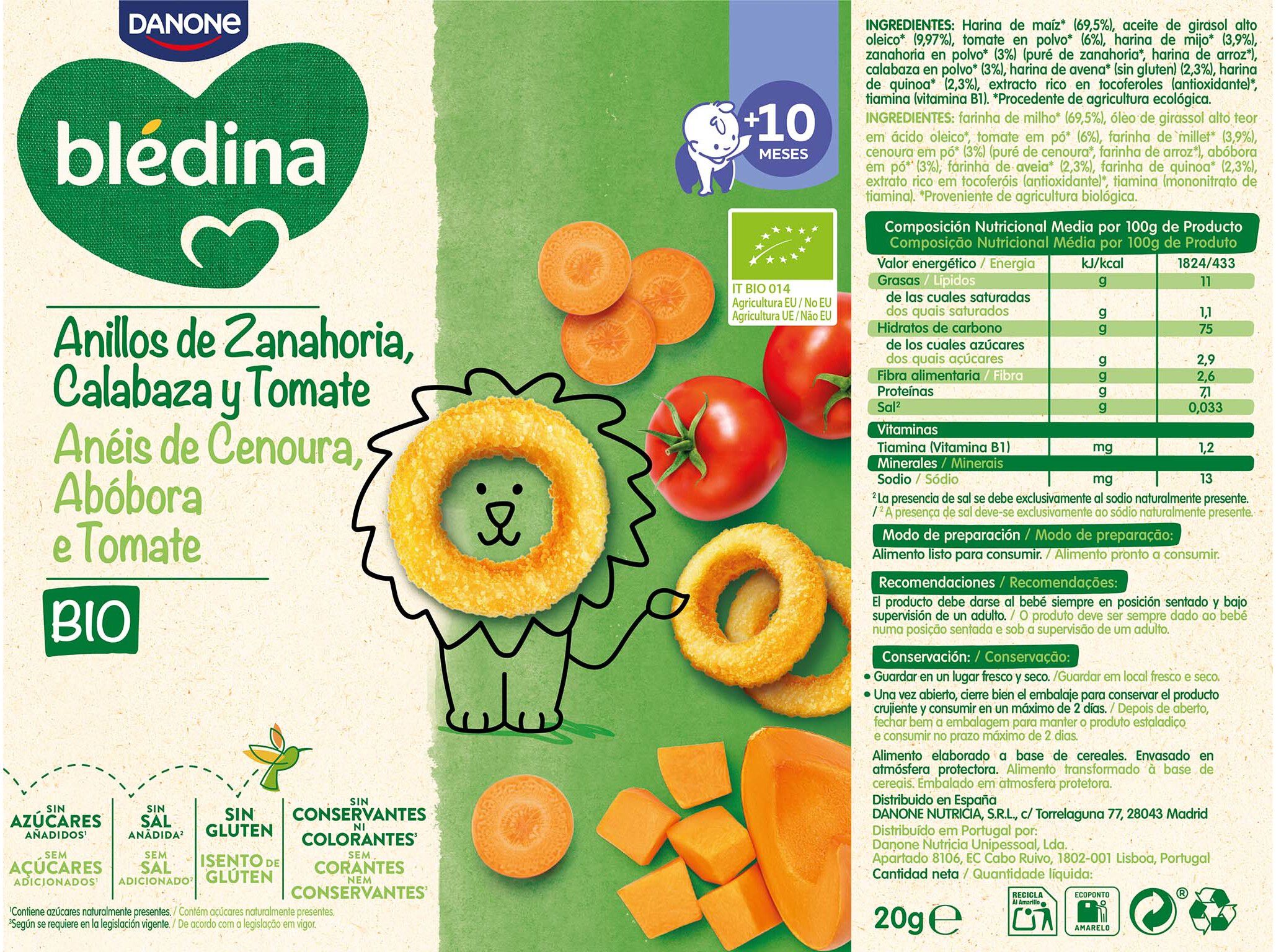 SNACK BL&Eacute;DINA AB&Oacute;BORA TOMATE CENOURA BIO 20G image number 1
