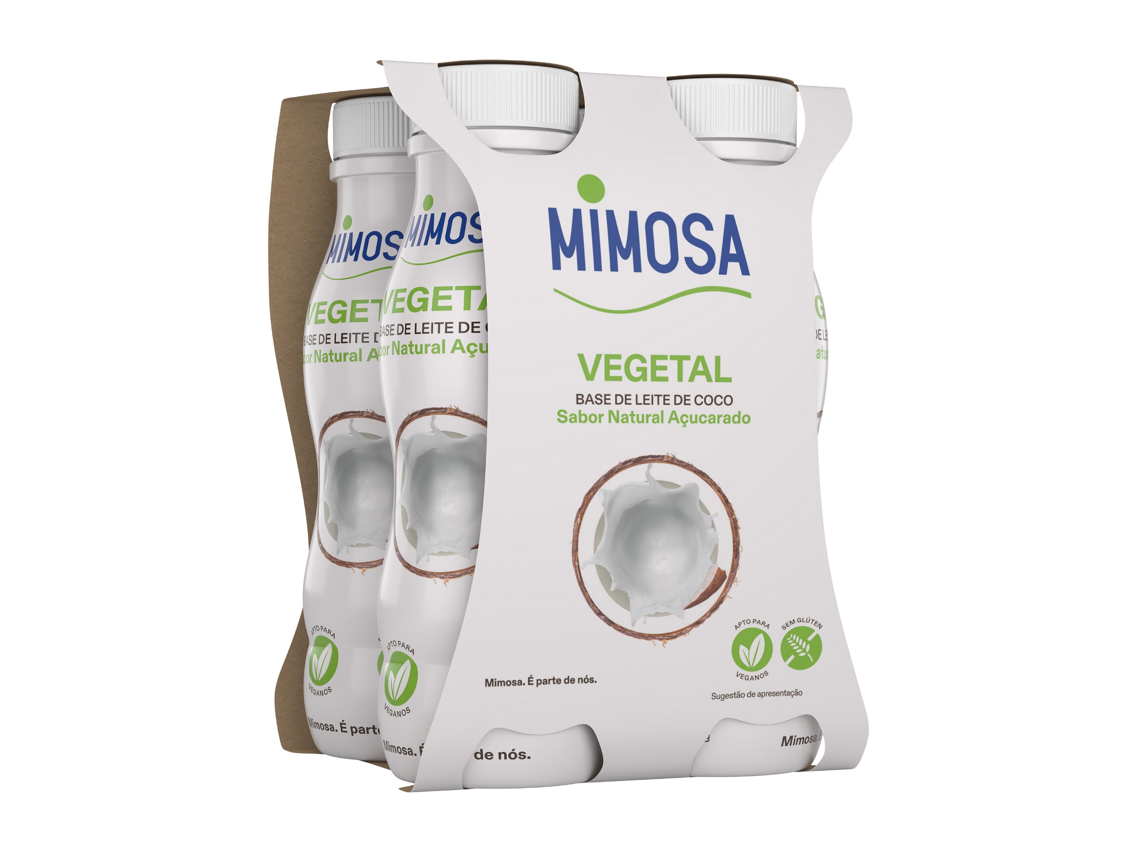 LEITE COCO FERMENTADO MIMOSA LIQUIDO NAT.A&Ccedil;UCARADO 4X151ML image number 0