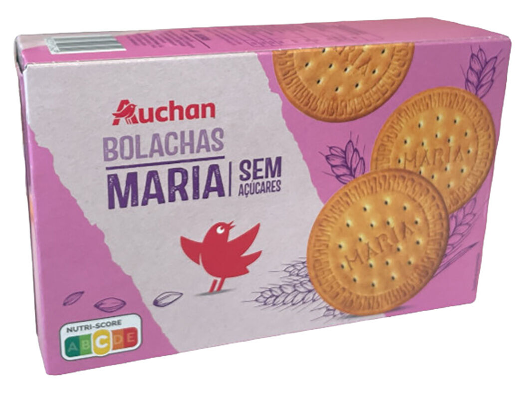 BOLACHA AUCHAN MARIA SEM A&Ccedil;&Uacute;CAR 2X200G 400G image number 0