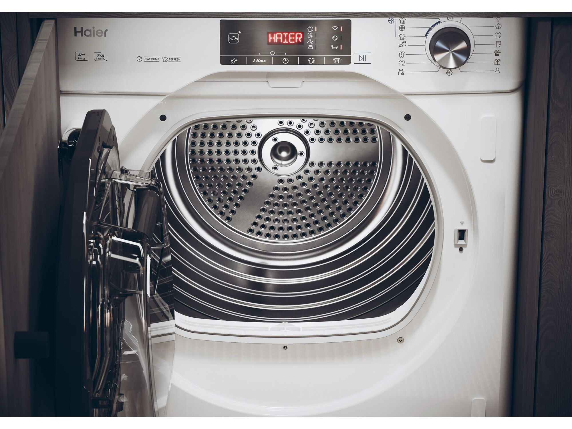 M&Aacute;Q. SECAR ROUPA ENCASTRE HAIER HDBI H7A2TBEX-S E 7KG BC image number 4