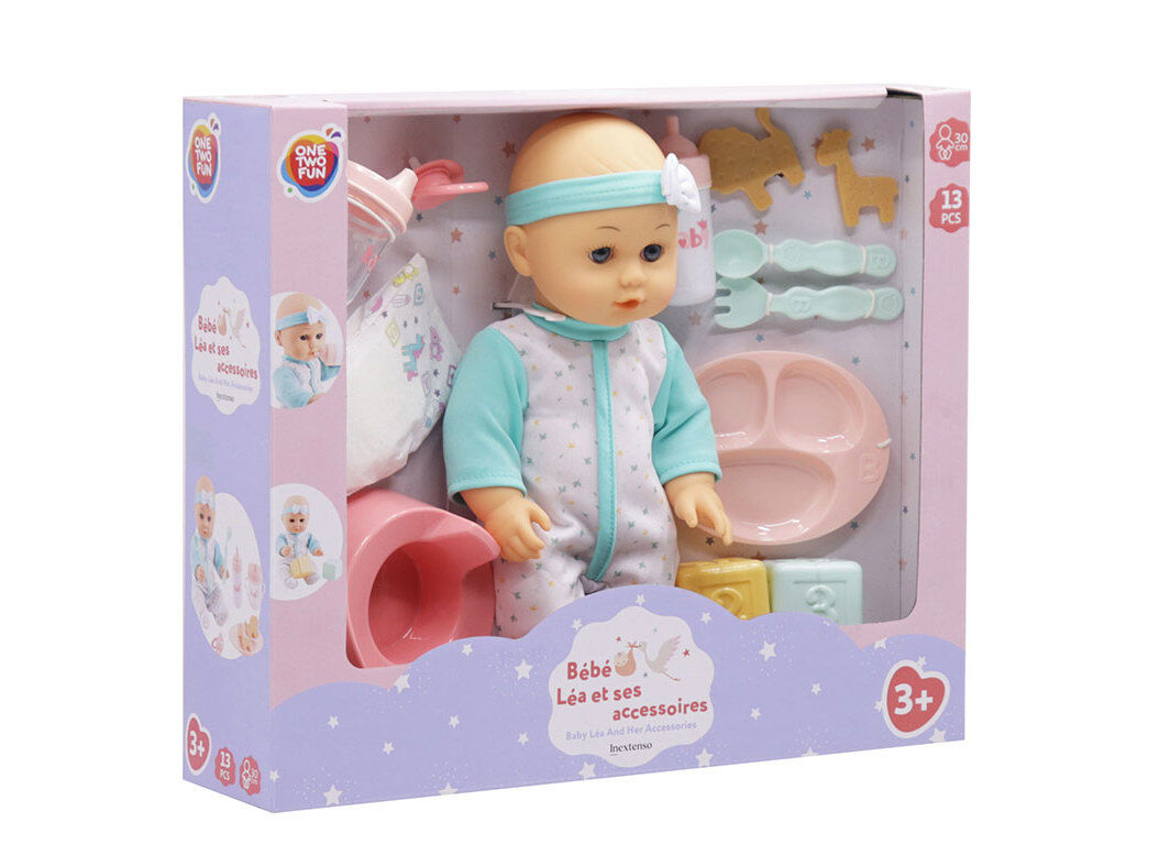 BONECO BEB&Eacute; ONE TWO FUN COM ACESS&Oacute;RIOS 30CM