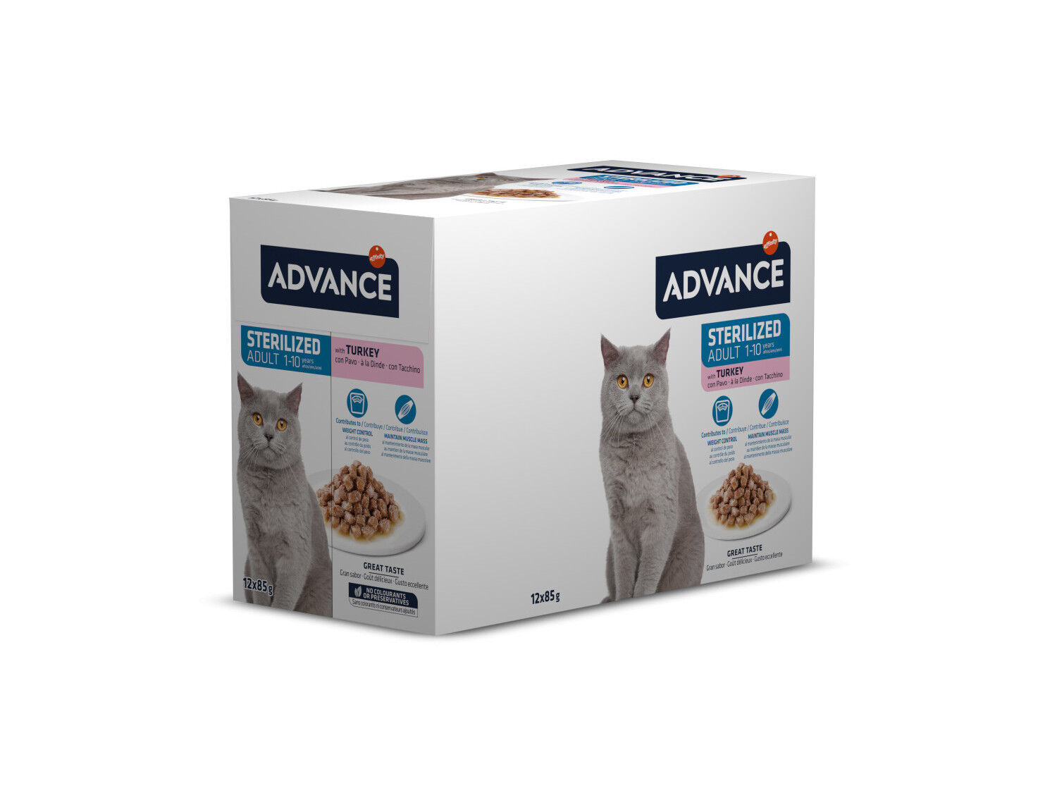 COMIDA H&Uacute;MIDA GATO ADVANCE ESTERILIZADO PERU 12X85G image number 1
