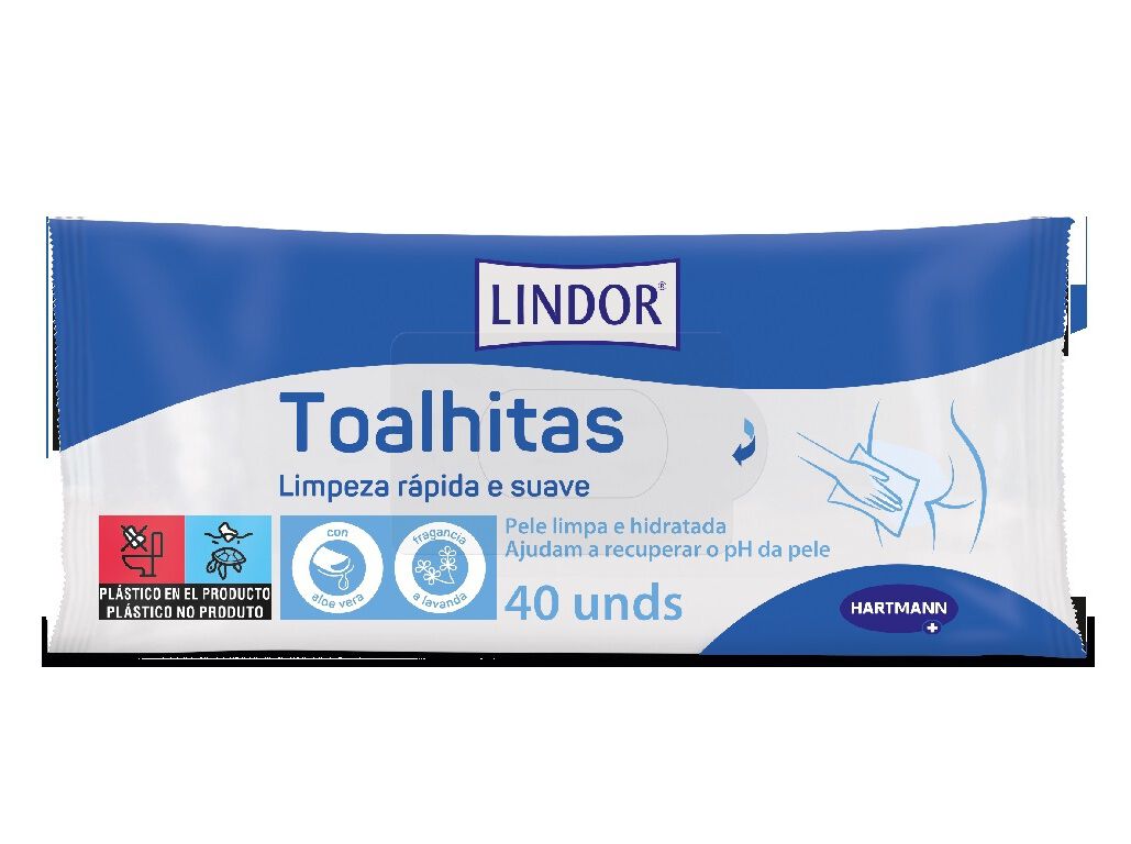 TOALHITAS INCONTIN&Ecirc;NCIA LINDOR 40UN