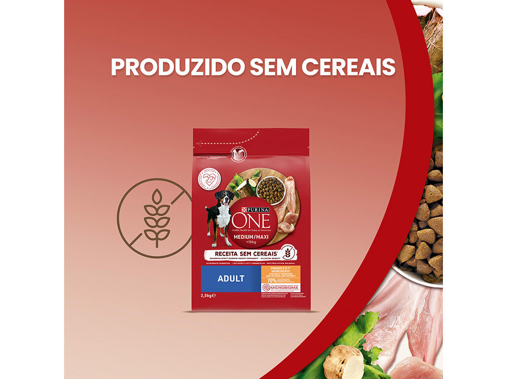 RA&Ccedil;&Atilde;O PARA C&Atilde;O PURINA ONE SEM CEREAIS FRANGO 2.5KG image number 2