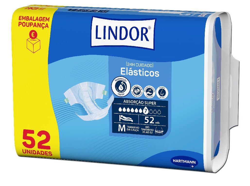 FRALDAS INCONTIN&Ecirc;NCIA TAMANHO M LINDOR 52UN