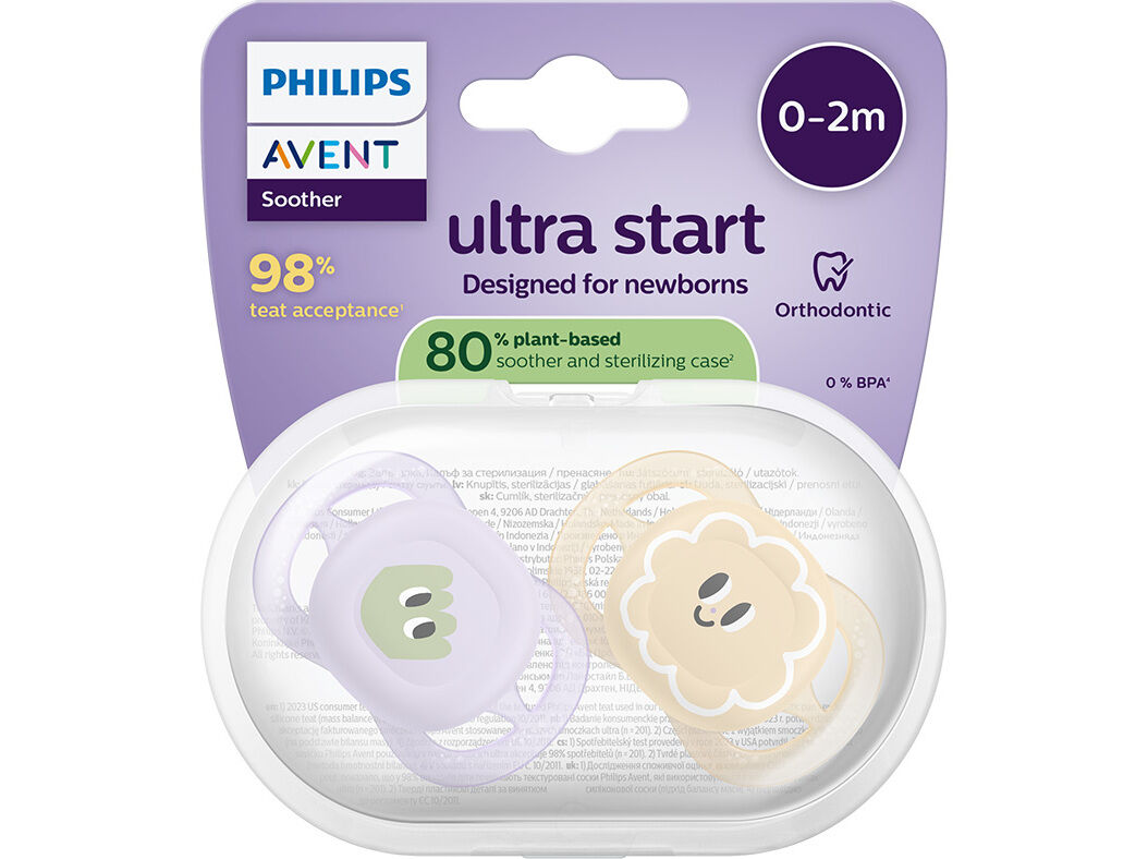 CHUPETA AVENT ULTRA START DECO 0-2M LIL/ 2UN image number 0