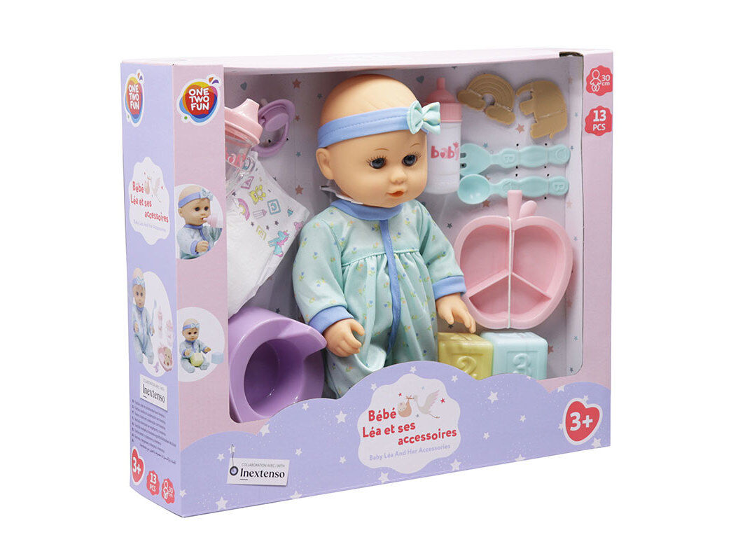 BONECO BEB&Eacute; ONE TWO FUN COM ACESS&Oacute;RIOS 30CM image number 0