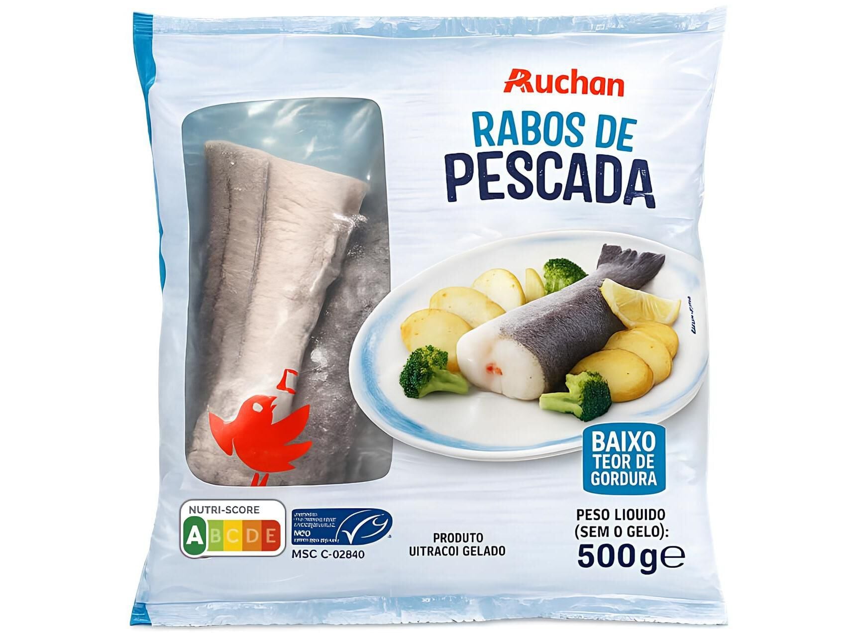 RABOS DE PESCADA AUCHAN MSC ULTRACONGELADOS 500G