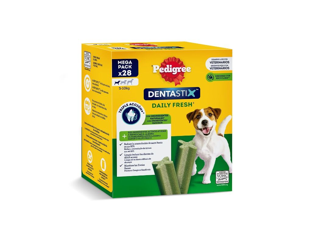 SNACKS PARA C&Atilde;O DENTASTIX PEDIGREE FRESH RA&Ccedil;AS PEQUENAS 440G 28 UNIDADES