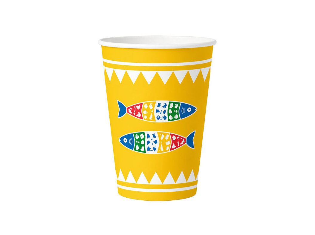 COPOS PAPEL TOPBRANDS SARDINHAS AMARELO 26.6CL 8 UNIDADES