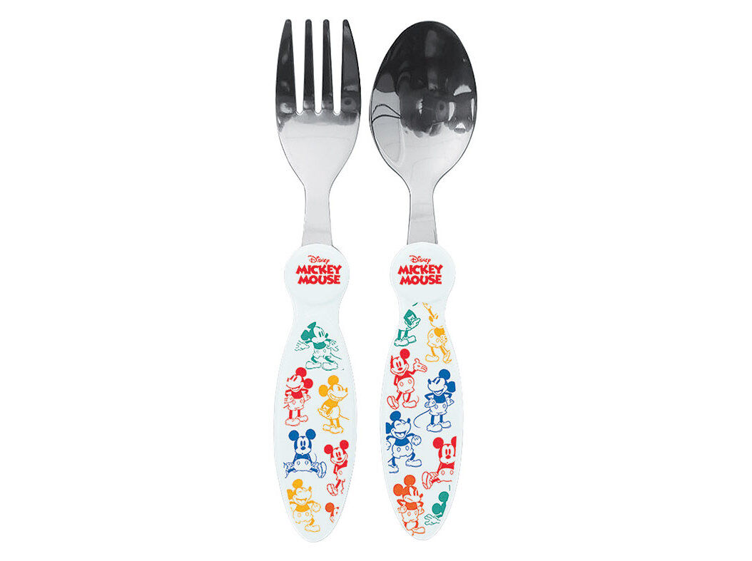 SET CUTELARIA INOX DISNEY MICKEY C/CABO PLAST