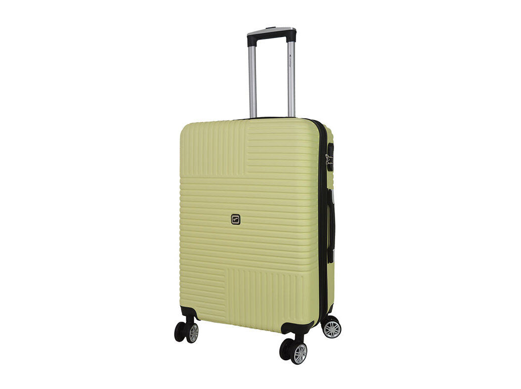 MALA DE VIAGEM M&Eacute;DIA R&Iacute;GIDA AIRPORT AMARELO 8 RODAS 66X44X26CM